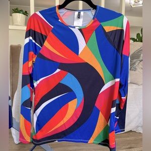 Nautica Colorful Rash Guard Swim Top
